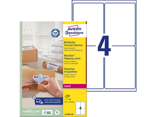 Etikett AVERY 99,1x139mm 400/fp