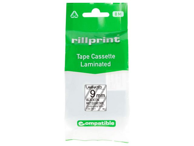Tape 9mm TZe-M21 M-svart på klar