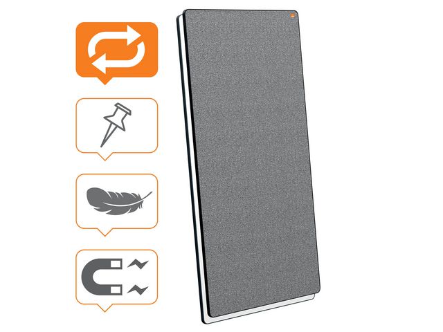 Whiteboard NOBO MoveMeet sv/vit 180x90cm