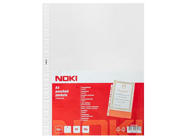 Plastficka NOKI A4 0,05 präglad100/fp