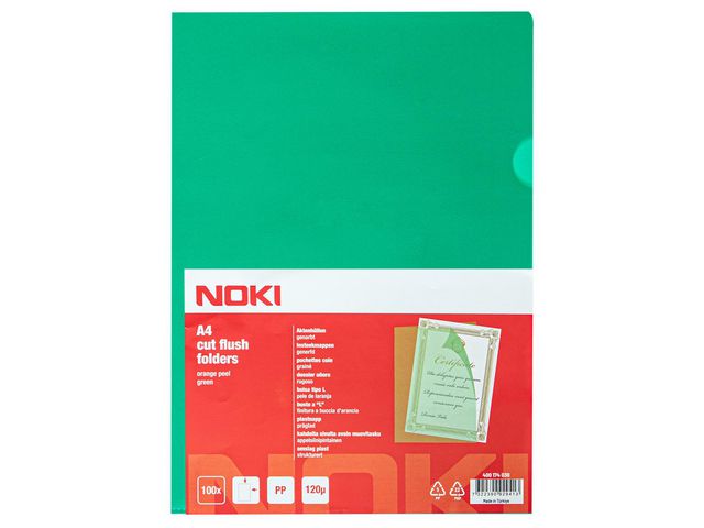 Aktmapp NOKI A4 0,12 grön 100/fp