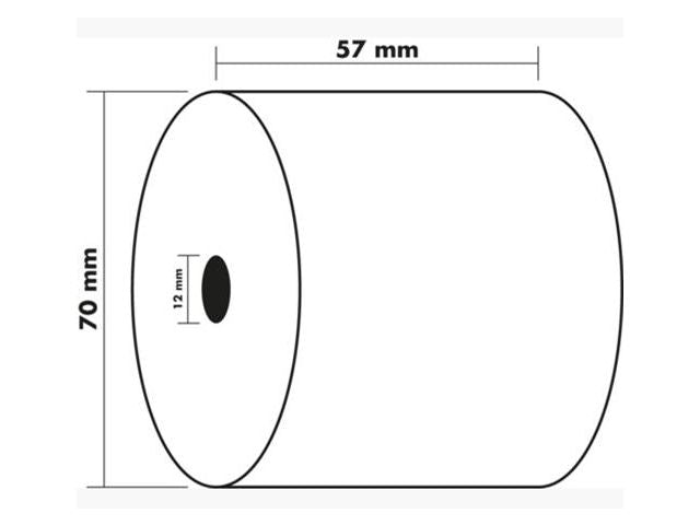 Kvittorulle 57x70x12mm 40m