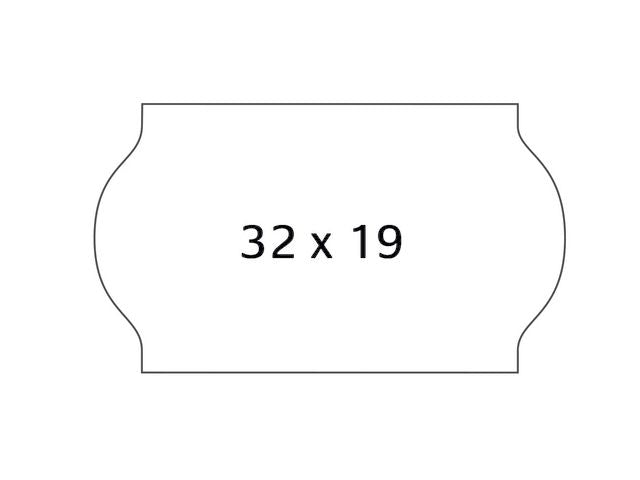 Prisetik. METO 32x19mm avtag vit 1000/RL