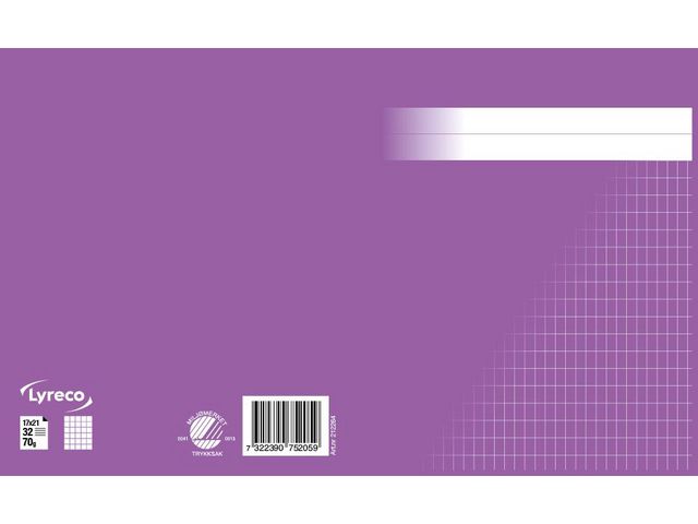 Räknehäfte 17x21cm rutat 5x8mm lila