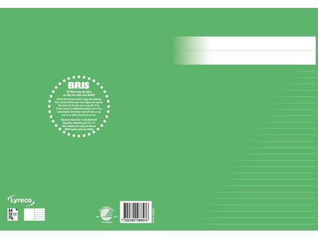 Skrivhäfte A4 olinj/linj 8,5mm grön