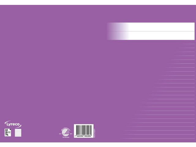Skrivhäfte A4 linjerat 8,5mm lila