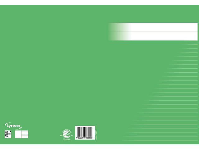 Skrivhäfte A4 olinj/linj 8,5mm grön