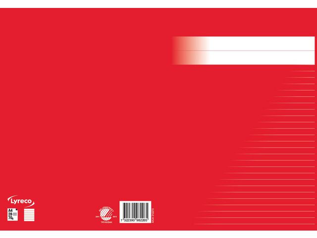 Skrivhäfte A4 linjerat 8,5mm röd