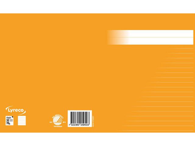 Skrivhäfte 17x21cm linj. 8,5mm orange