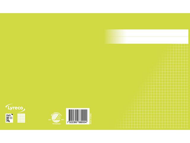 Räknehäfte 17x21cm rutat 5x5mm ljusgrön