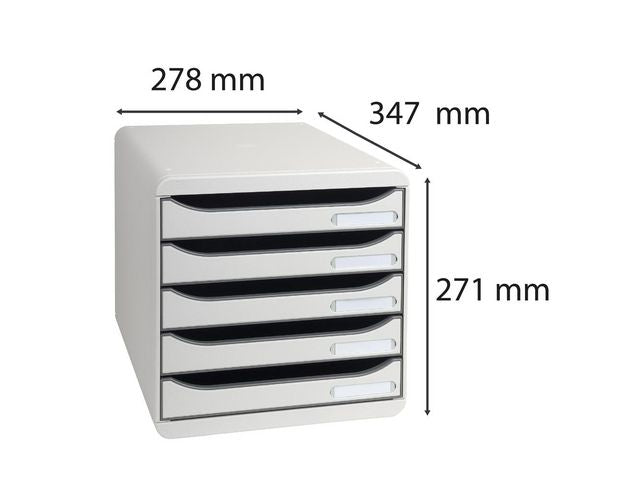 Blankettbox EXACOMPTA BIGBOX 5 lådor grå
