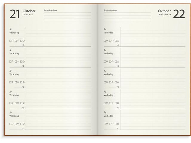 5 - årsdagbok konstläder cognac - 1055