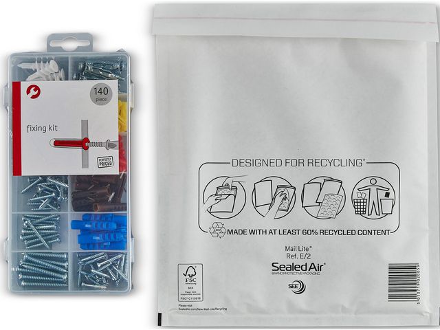 Bubbelpåse E2 220x260mm vit 100/fp