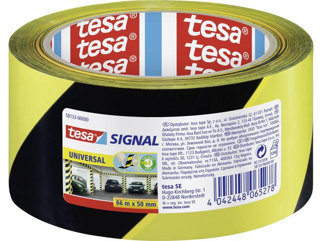 Golvmarkering TESA Sign. 50mmx66m sv/gul