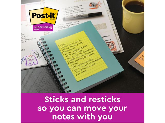 Notes POST-IT SS linjerat 125x200mm 2/fp