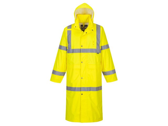 Varselregnrock Hi-Vis 122cm gul kl3 S