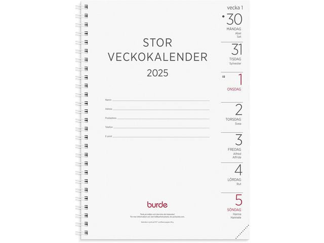 Stor Veckokalender refill 2025