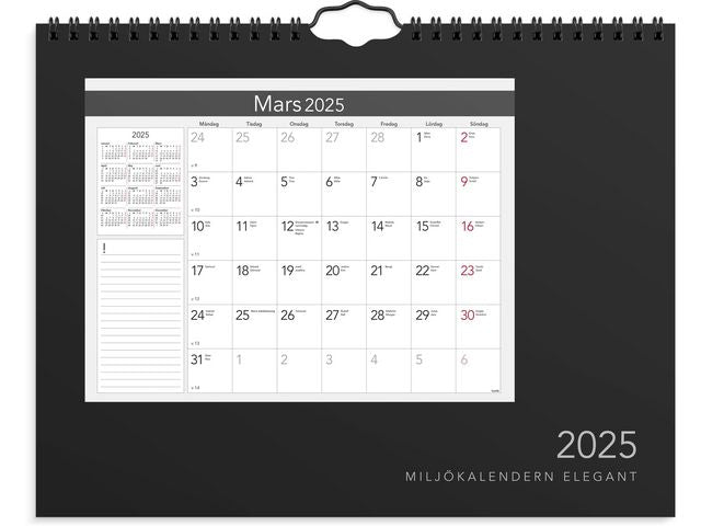 Väggkalender Miljökalendern Elegant 2025