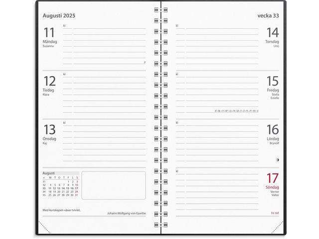 Kalender Master 2025 plast svart