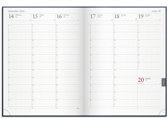 Veckojournal 2026 blå