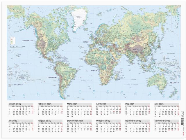 Väggblad Världskarta 2025