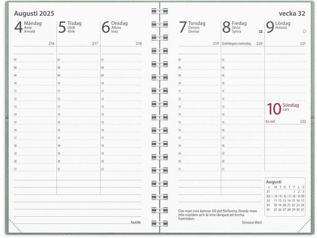 Kalender Prestige 2025 konstläder grön