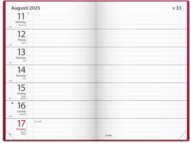Fickagenda 2025 röd