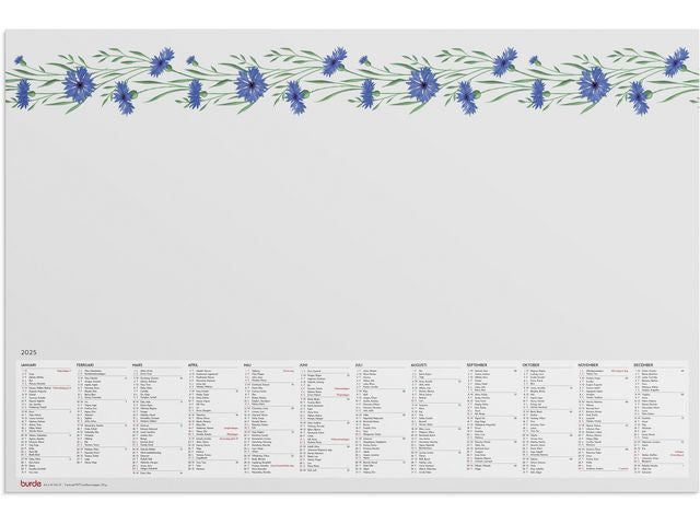 Kalender Skrivunderlägg Blomster 2025