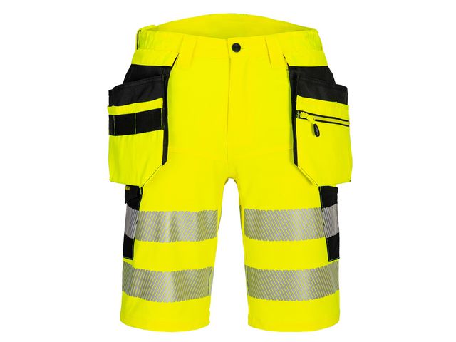 Hantverksshorts DX446 gul varsel kl2 c48