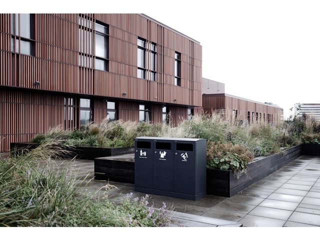 Avfallshantering BICA 3x100L grå