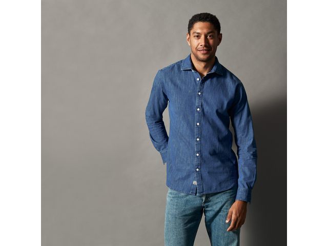 Skjorta slim fit COTTOVER Denim GOTS XS