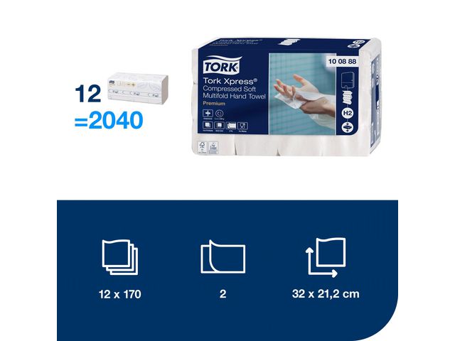 Handduk TORK Pre H2 Xpress Komp. 2040/fp