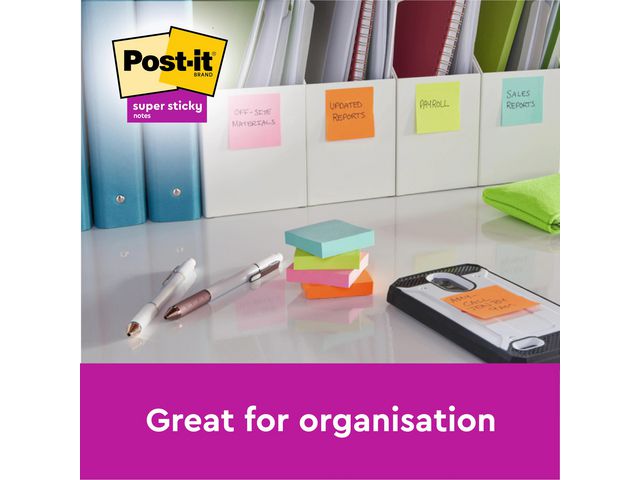 Notes POST-IT SS rec 102x152mm sort 4/fp