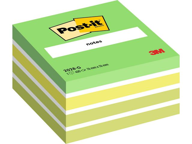 Notes POST-IT kub 76x76mm grön/vit