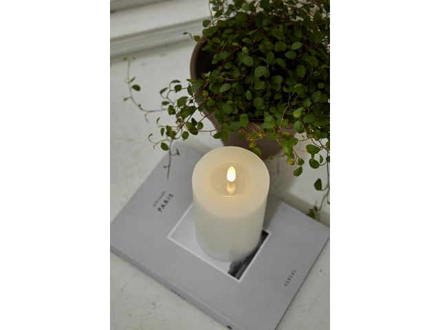 Blockljus STAR T Flamme LED 15cm vit