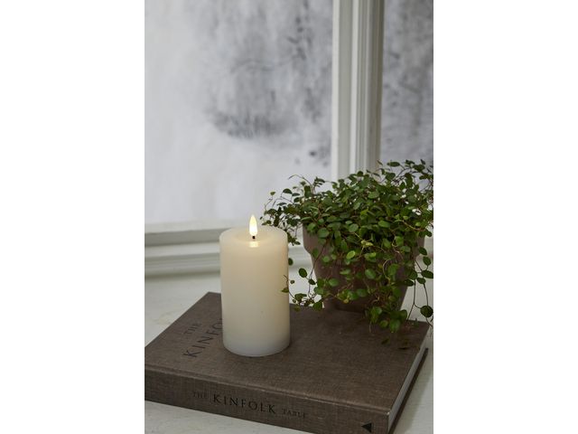 Blockljus STAR T Flamme LED 15cm vit