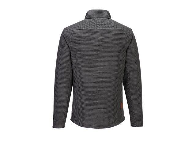 Fleecetröja text zip PW EV480 grå 2XL