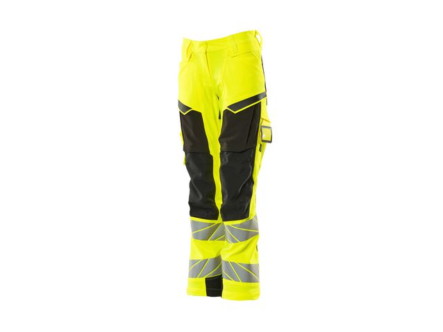 Varselbyxor dam kl 1 stretch sv/gu 82c42