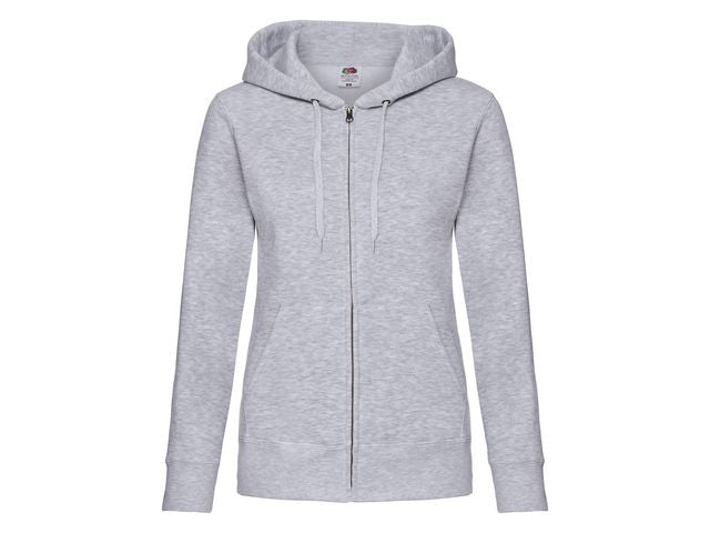 Zip Hoodie FRUIT dam gråmelange 2XL