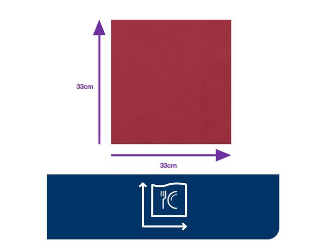 Servett TORK Lunch 1-lags vinröd 500/fp