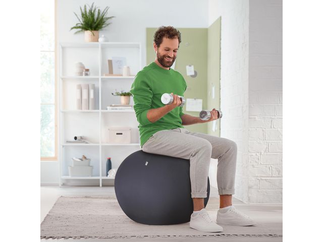 Sittboll LEITZ Ergo m stopp mö/grå 75cm