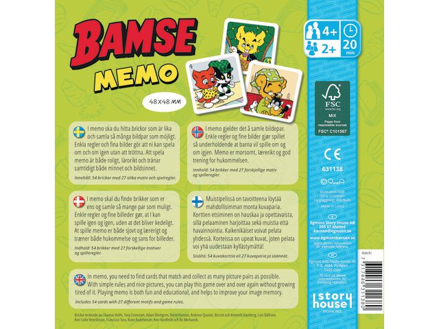 Spel Memo Bamse