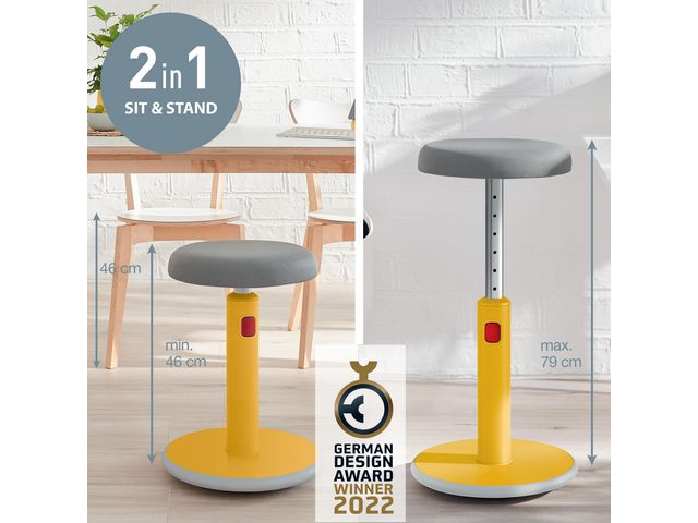 Sitta-Stå Balansstol LEITZ Ergo Cosy gul