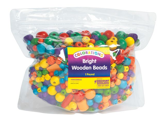 Träpärlor olika storlekar färger 620/fp