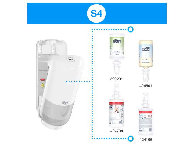 Dispenser TORK S4 Tvål INT Sens. rostf.
