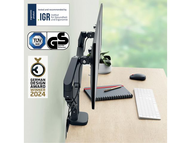 Monitorarm LEITZ Ergo Dubbel grå