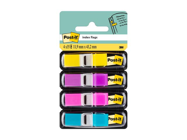 Index POST-IT 12X43mm neon 140/fp