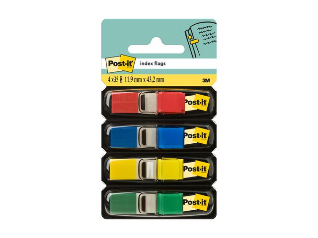 Index POST-IT 12X43mm r/b/g/g 140/fp