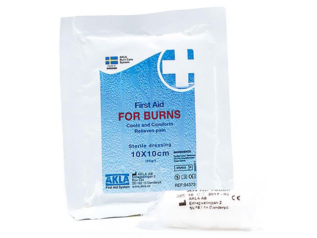 Brännskadekompress m. binda AKLA 10x10
