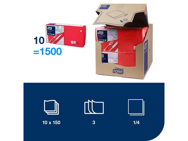 Servett TORK Mjuk 3-lag röd 150/fp